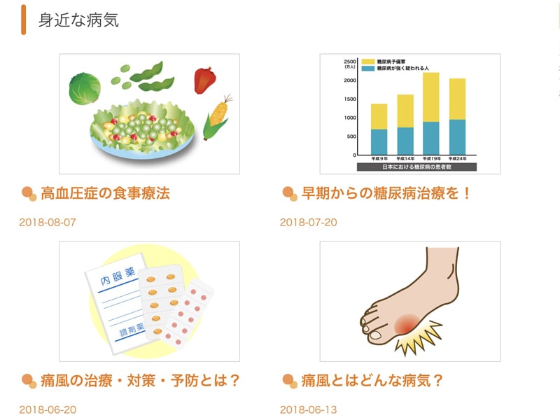 身近な病気の一覧